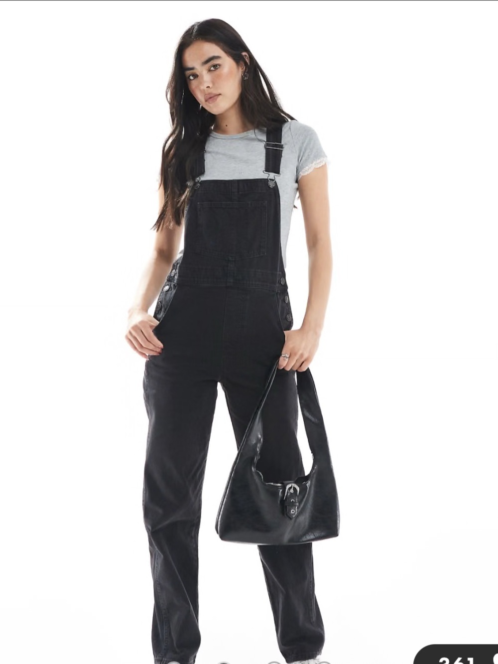 ASOS Black Denim Overall Jumpsuit